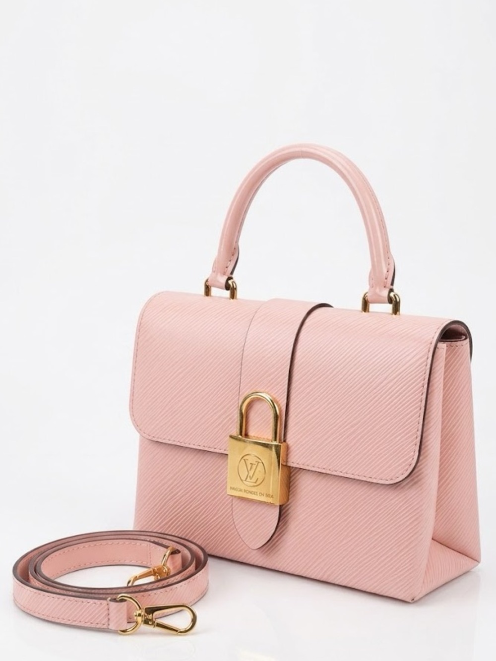 Louis Vuitton Pink Epi Leather Top Handle Locky BB with Gold Hardware